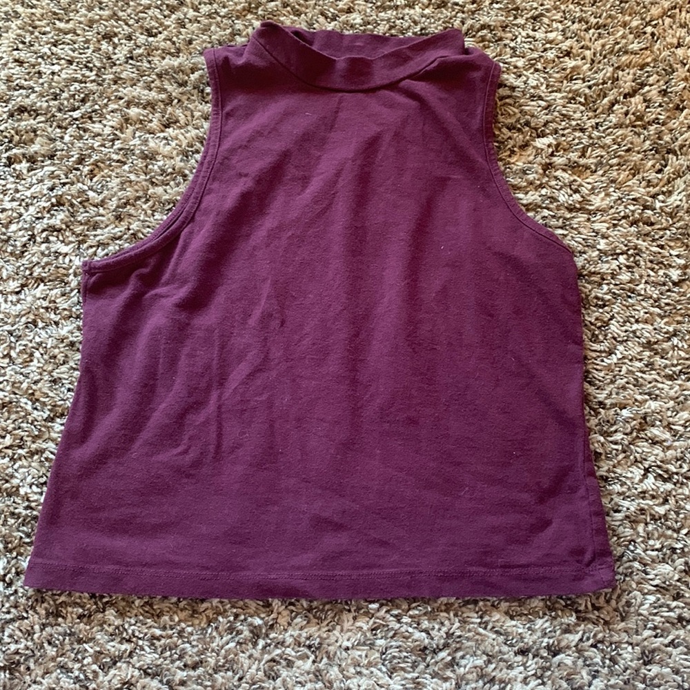 Mock neck crop tank